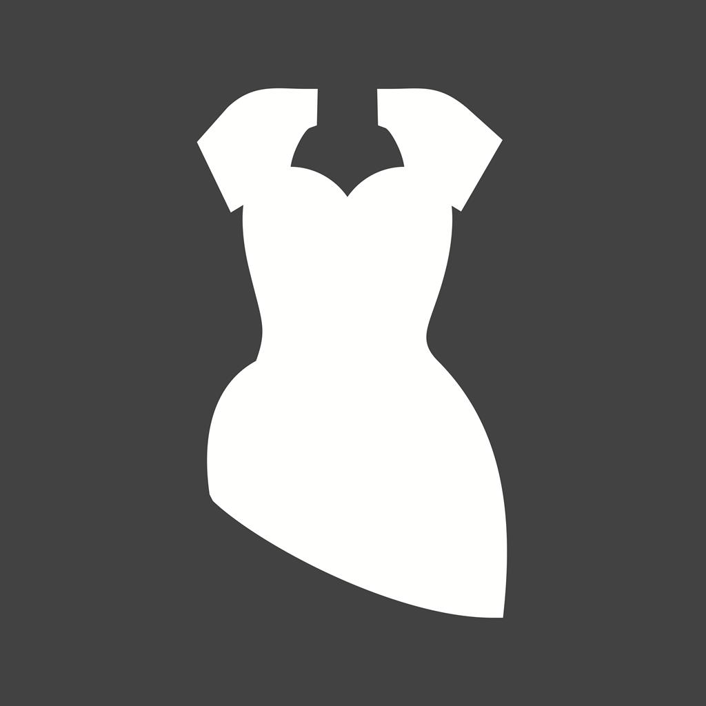 Cocktail Dress Glyph Inverted Icon - IconBunny