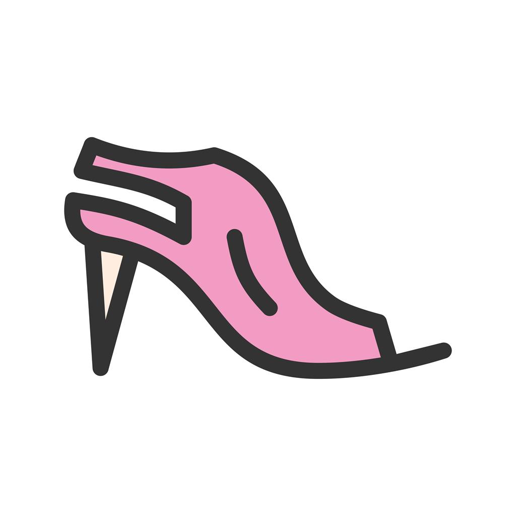 Stylish Sandals Line Filled Icon - IconBunny