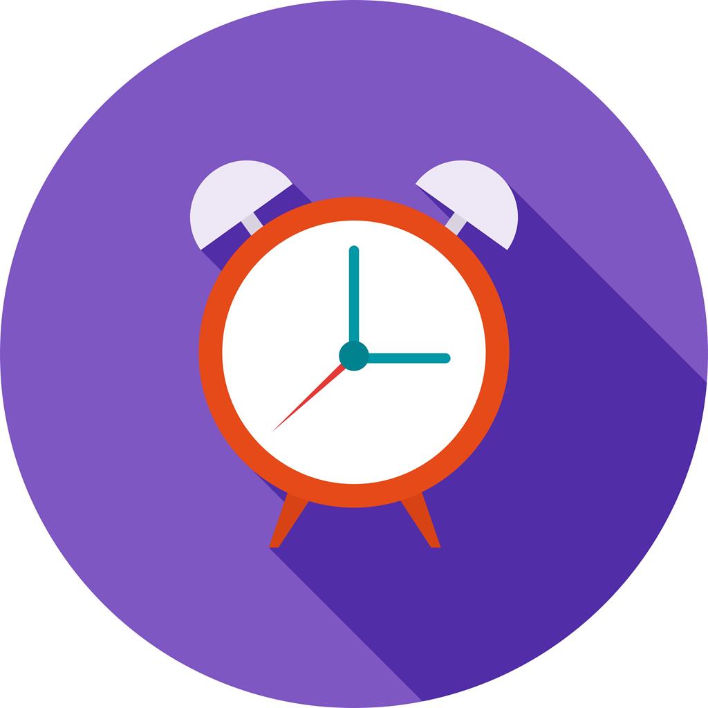 Alarm Clock Flat Shadowed Icon - IconBunny