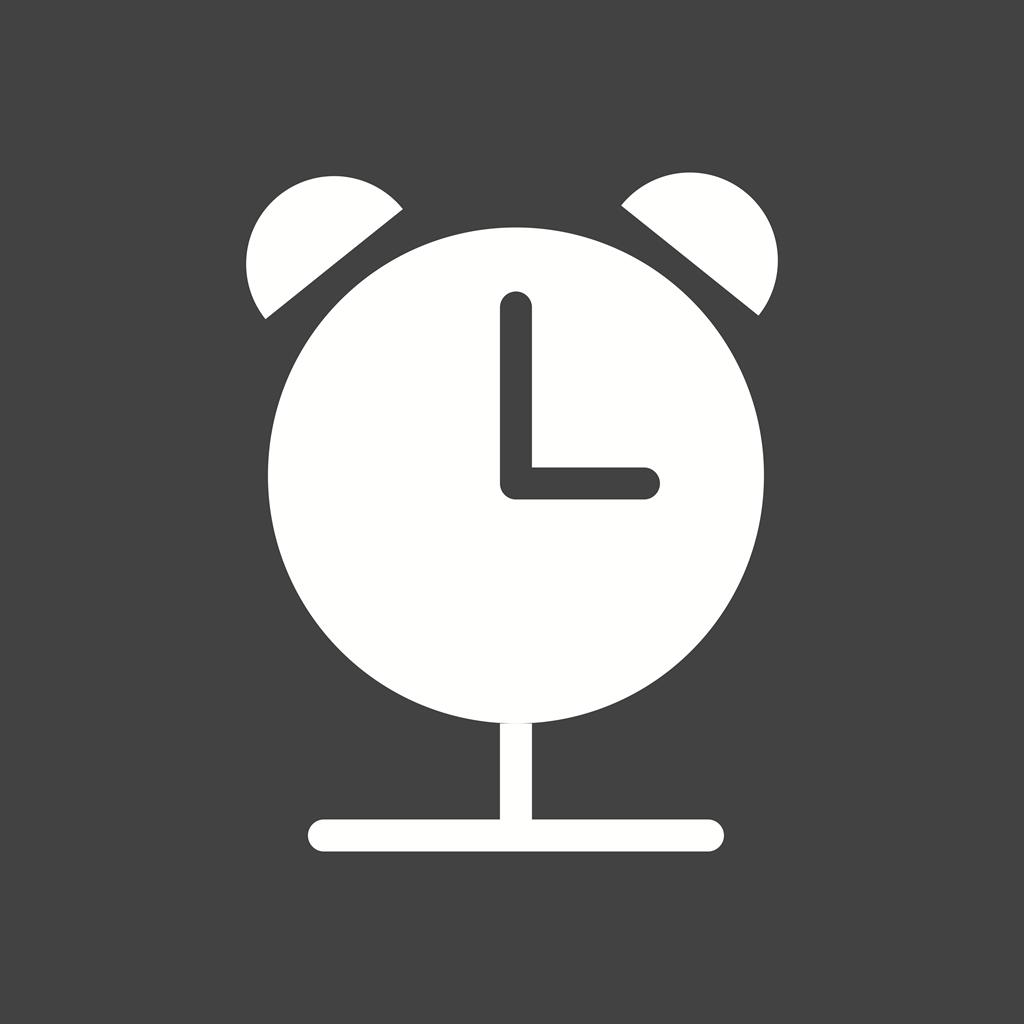 Alarm Clock Glyph Inverted Icon - IconBunny