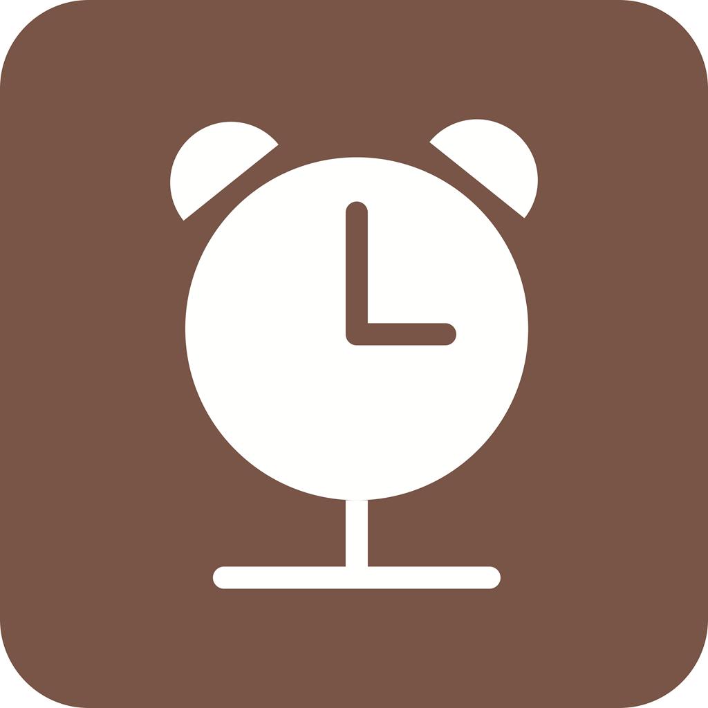 Alarm Clock Flat Round Corner Icon - IconBunny