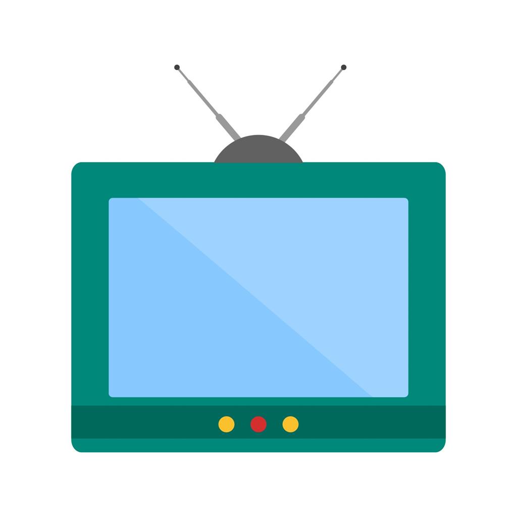 Television Flat Multicolor Icon - IconBunny