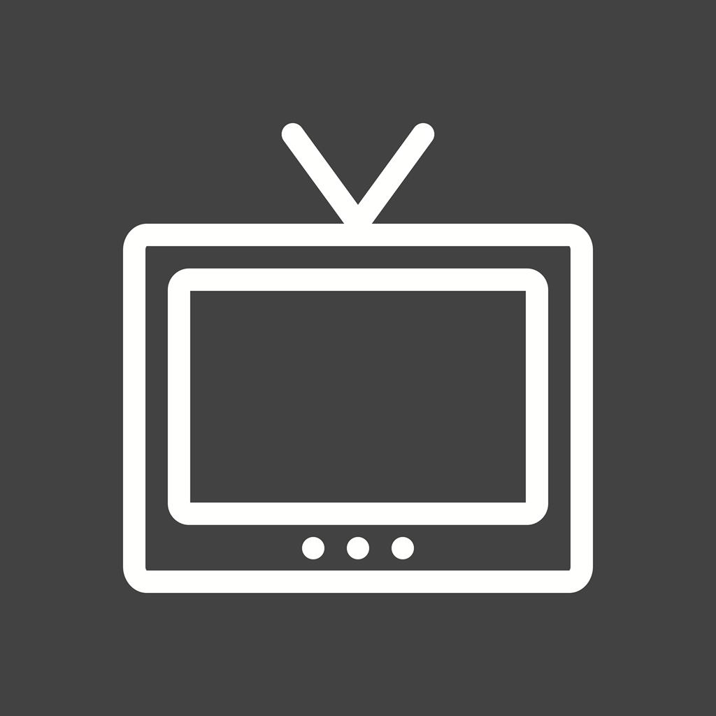 Television Line Inverted Icon - IconBunny