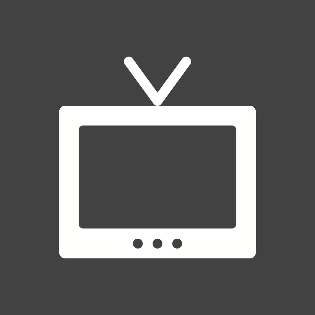 Television Glyph Inverted Icon - IconBunny