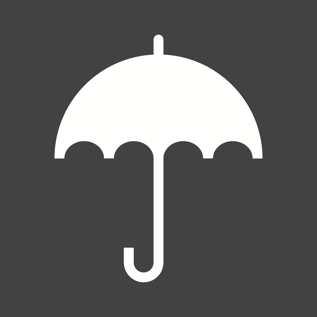 Umbrella Glyph Inverted Icon - IconBunny