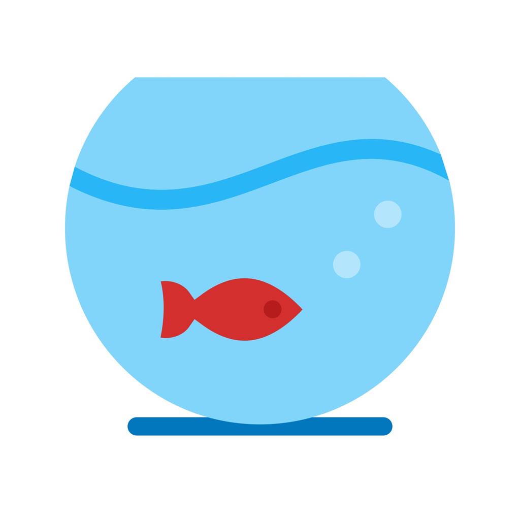 Fish Bowl Flat Multicolor Icon - IconBunny