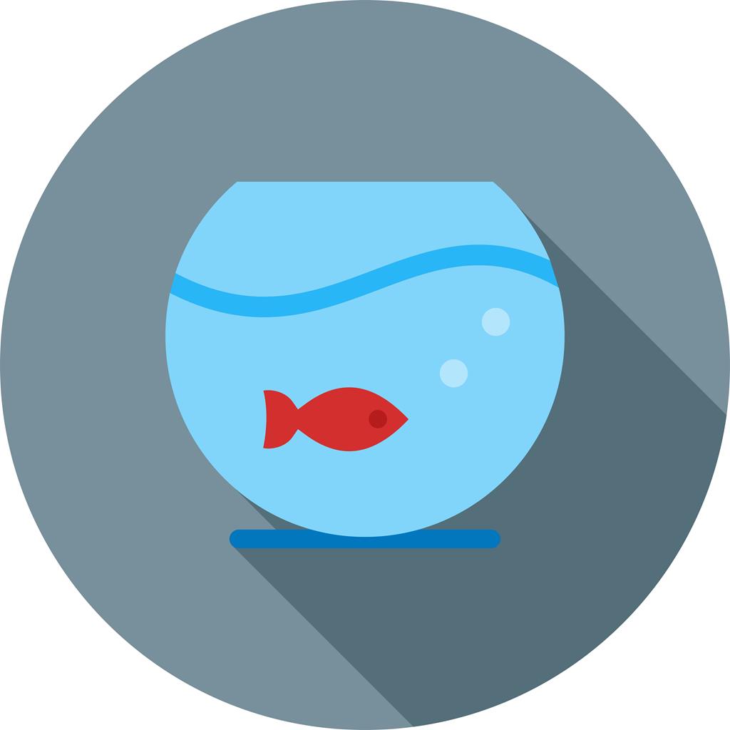 Fish Bowl Flat Shadowed Icon - IconBunny