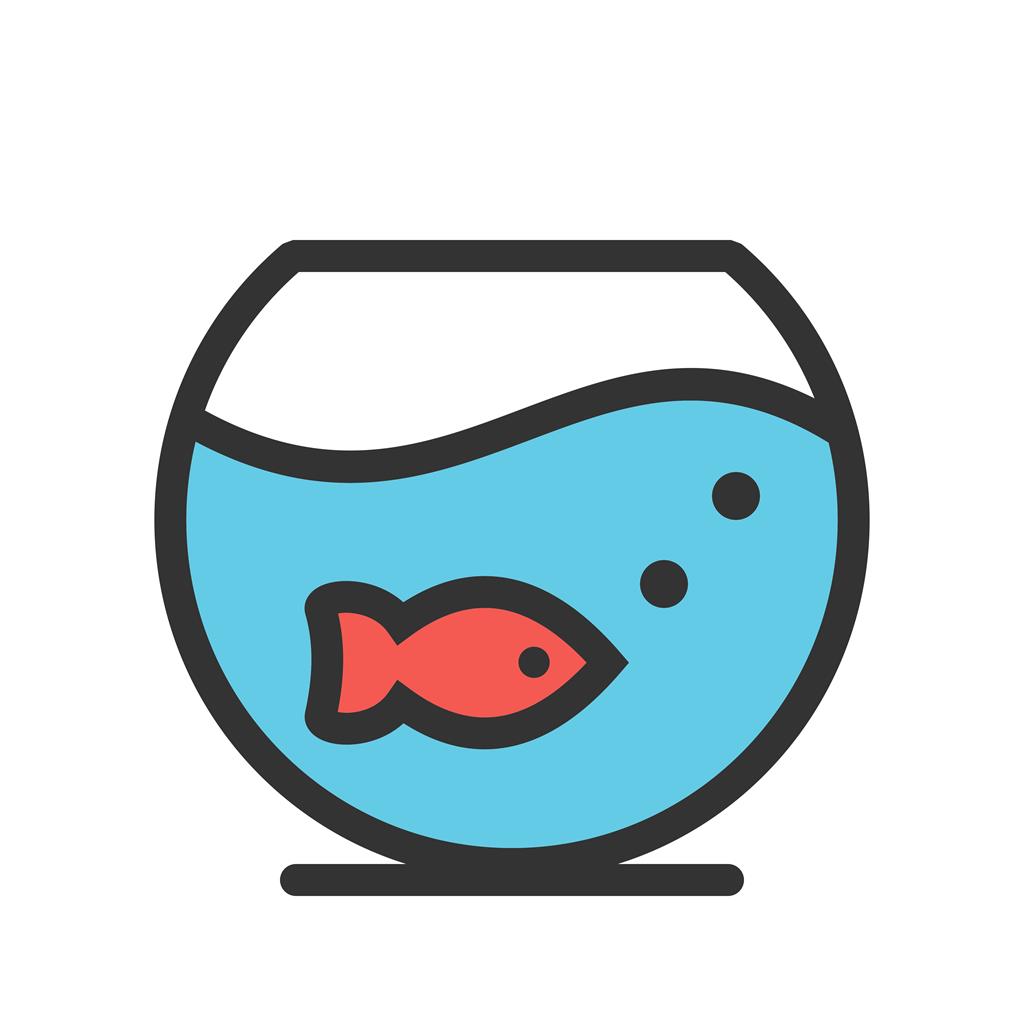 Fish Bowl Line Filled Icon - IconBunny