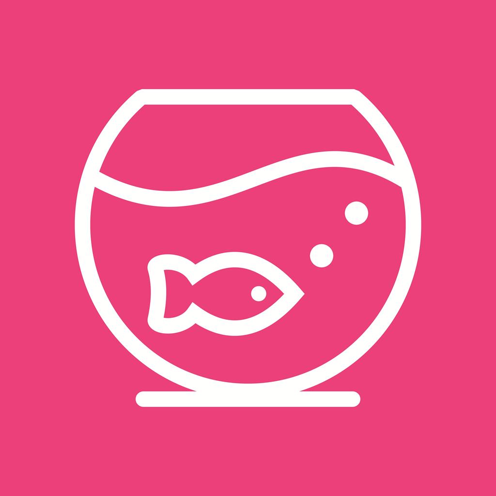 Fish Bowl Line Multicolor B/G Icon - IconBunny