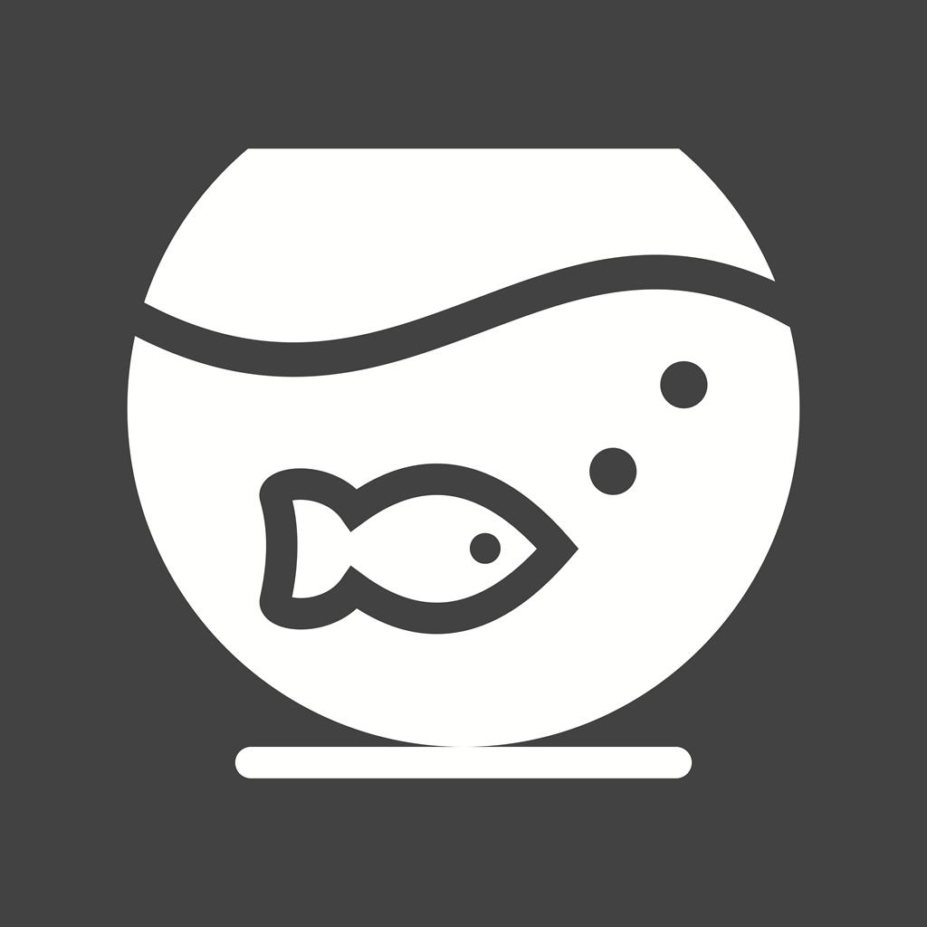 Fish Bowl Glyph Inverted Icon - IconBunny
