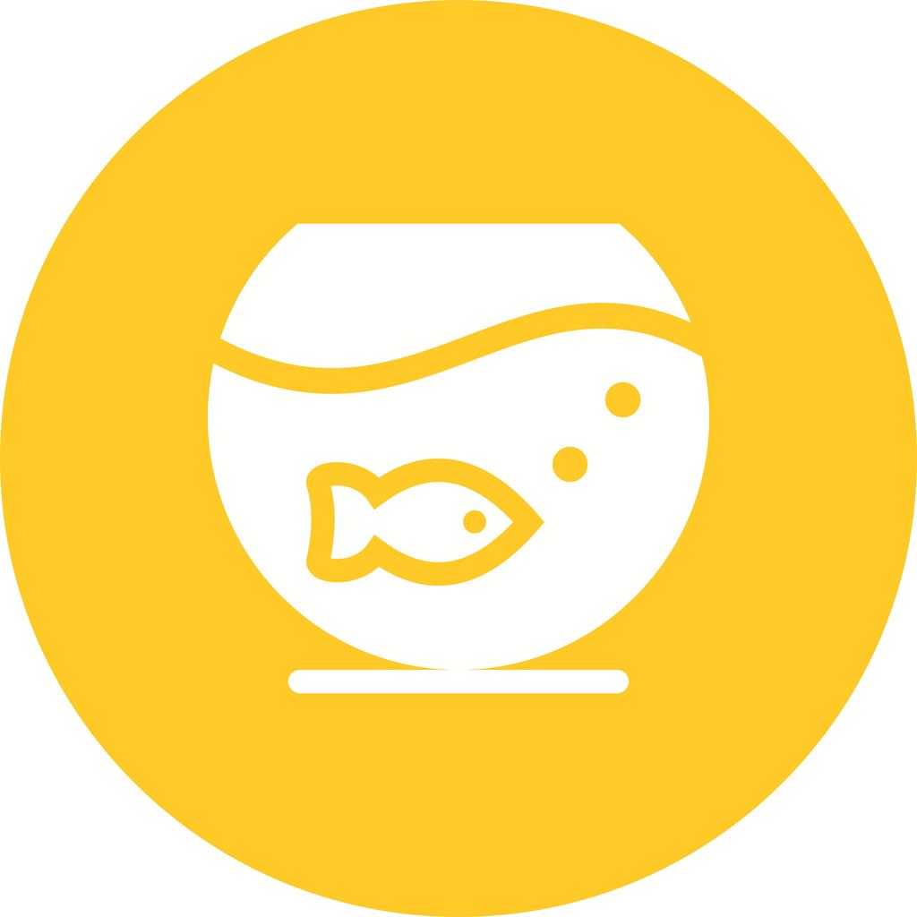 Fish Bowl Flat Round Icon - IconBunny