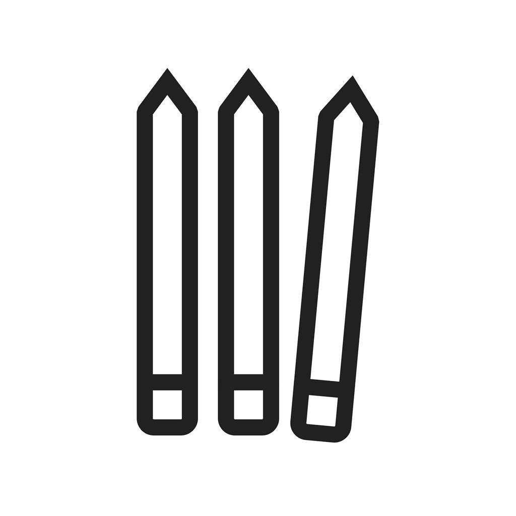 Pencils Line Icon - IconBunny