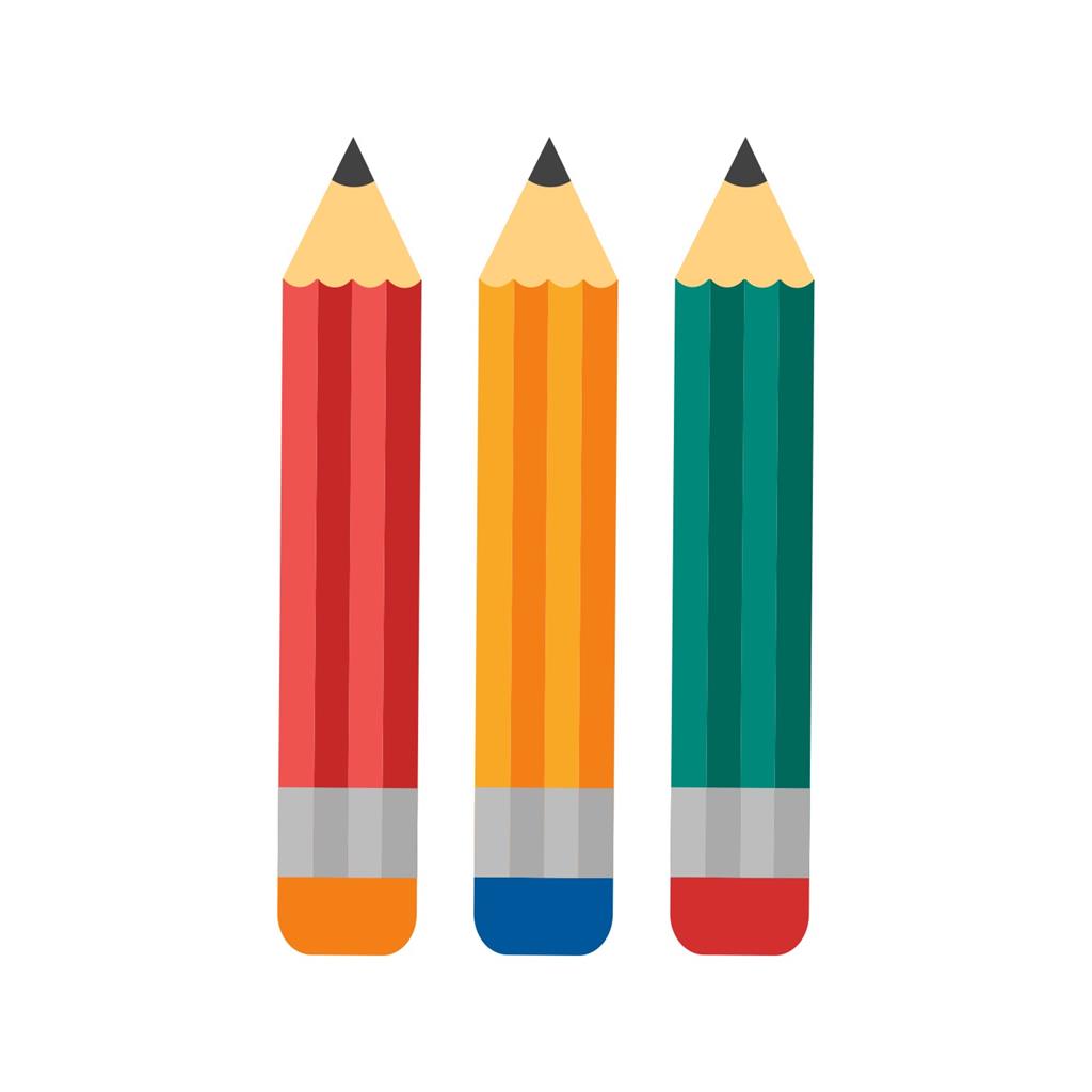Pencils Flat Multicolor Icon - IconBunny