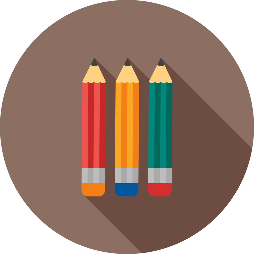 Pencils Flat Shadowed Icon - IconBunny