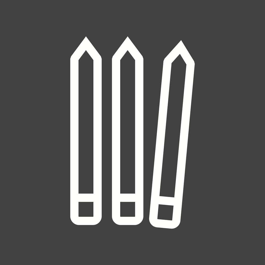 Pencils Line Inverted Icon - IconBunny