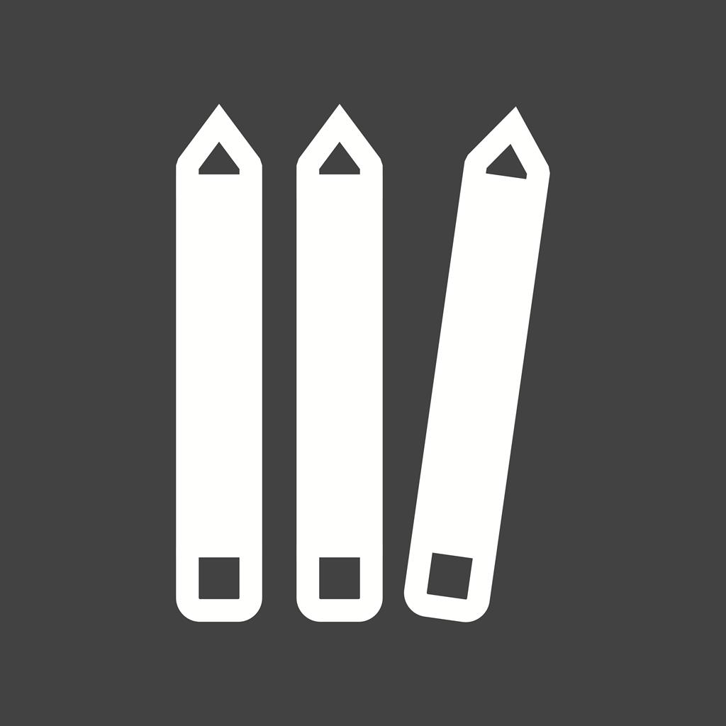 Pencils Glyph Inverted Icon - IconBunny