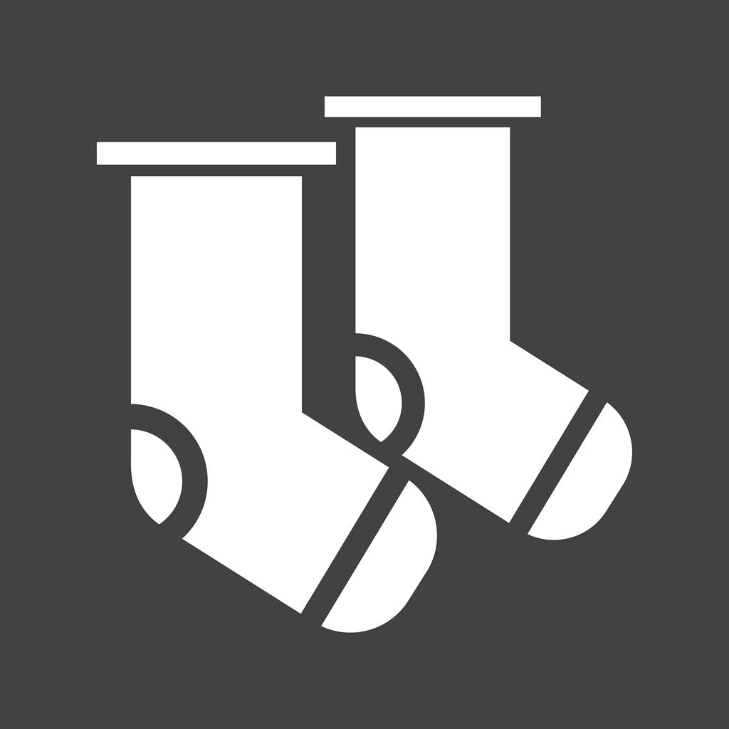 Socks Glyph Inverted Icon - IconBunny