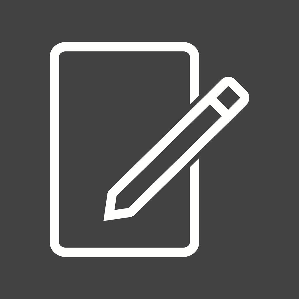 Paper and Pencils Line Inverted Icon - IconBunny