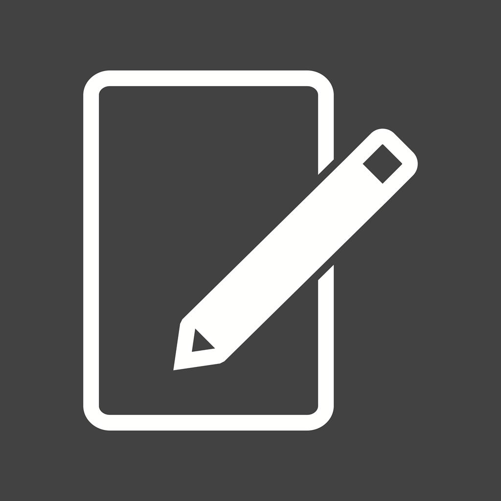 Paper and Pencils Glyph Inverted Icon - IconBunny