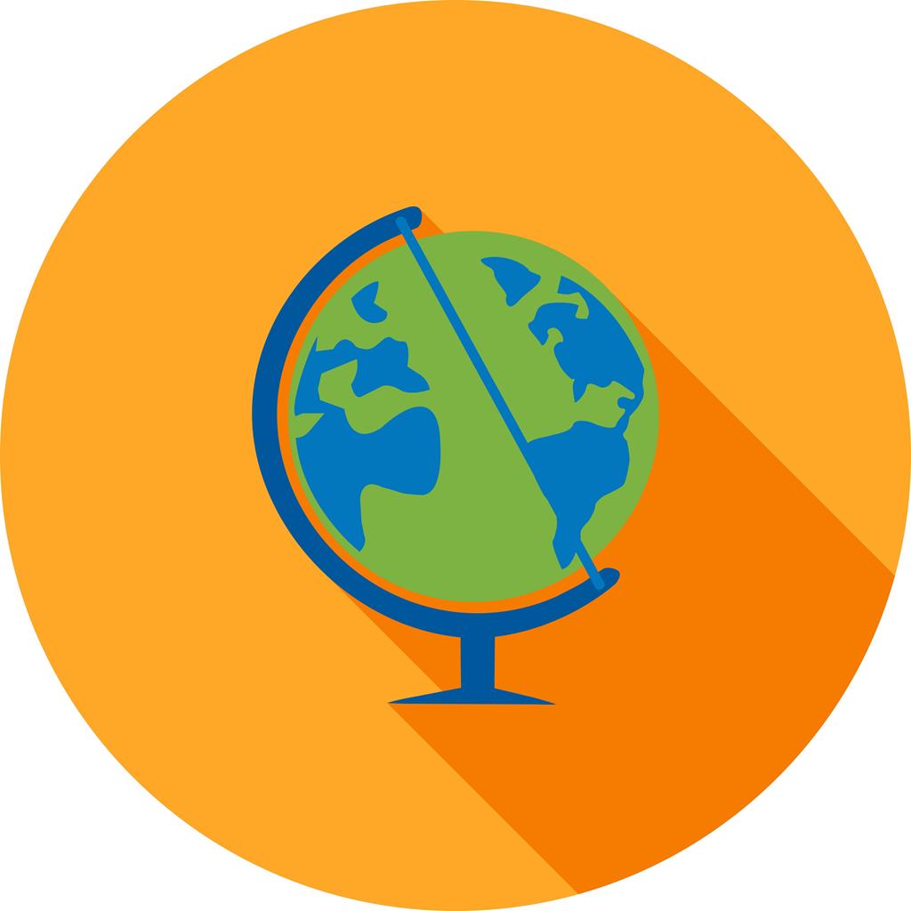 Globe Flat Shadowed Icon - IconBunny