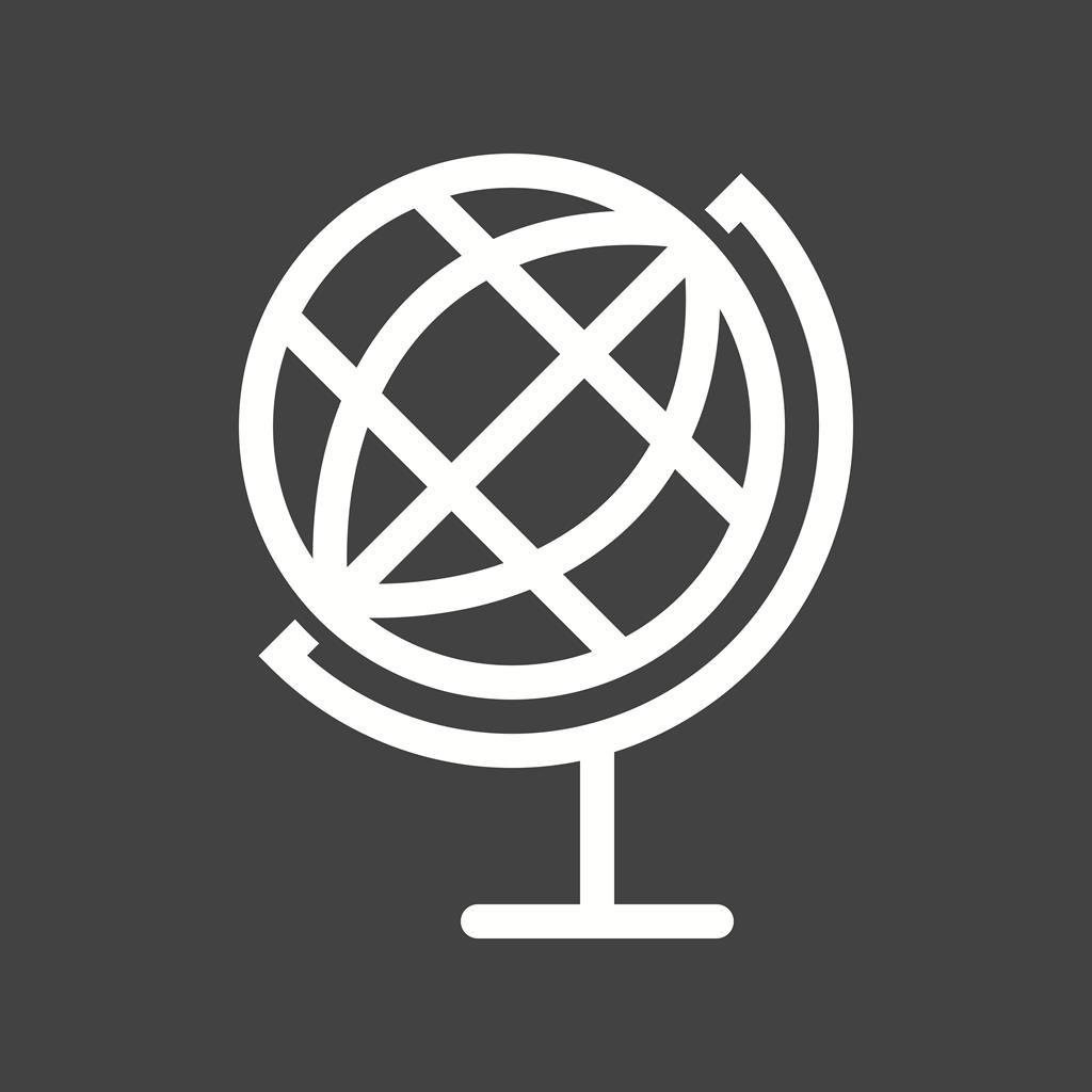 Globe Line Inverted Icon - IconBunny