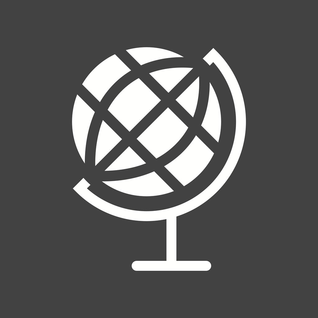Globe Glyph Inverted Icon - IconBunny