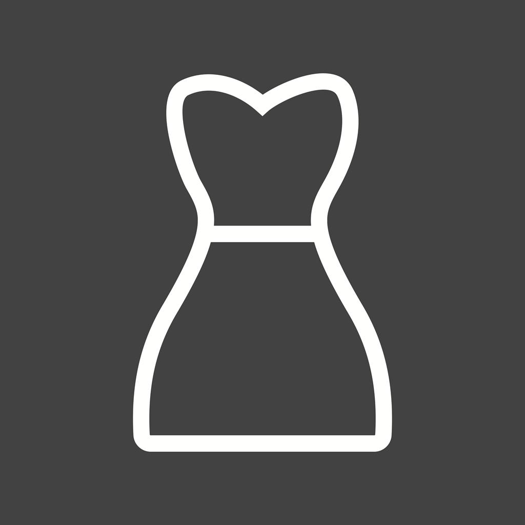 Night Dress Line Inverted Icon - IconBunny