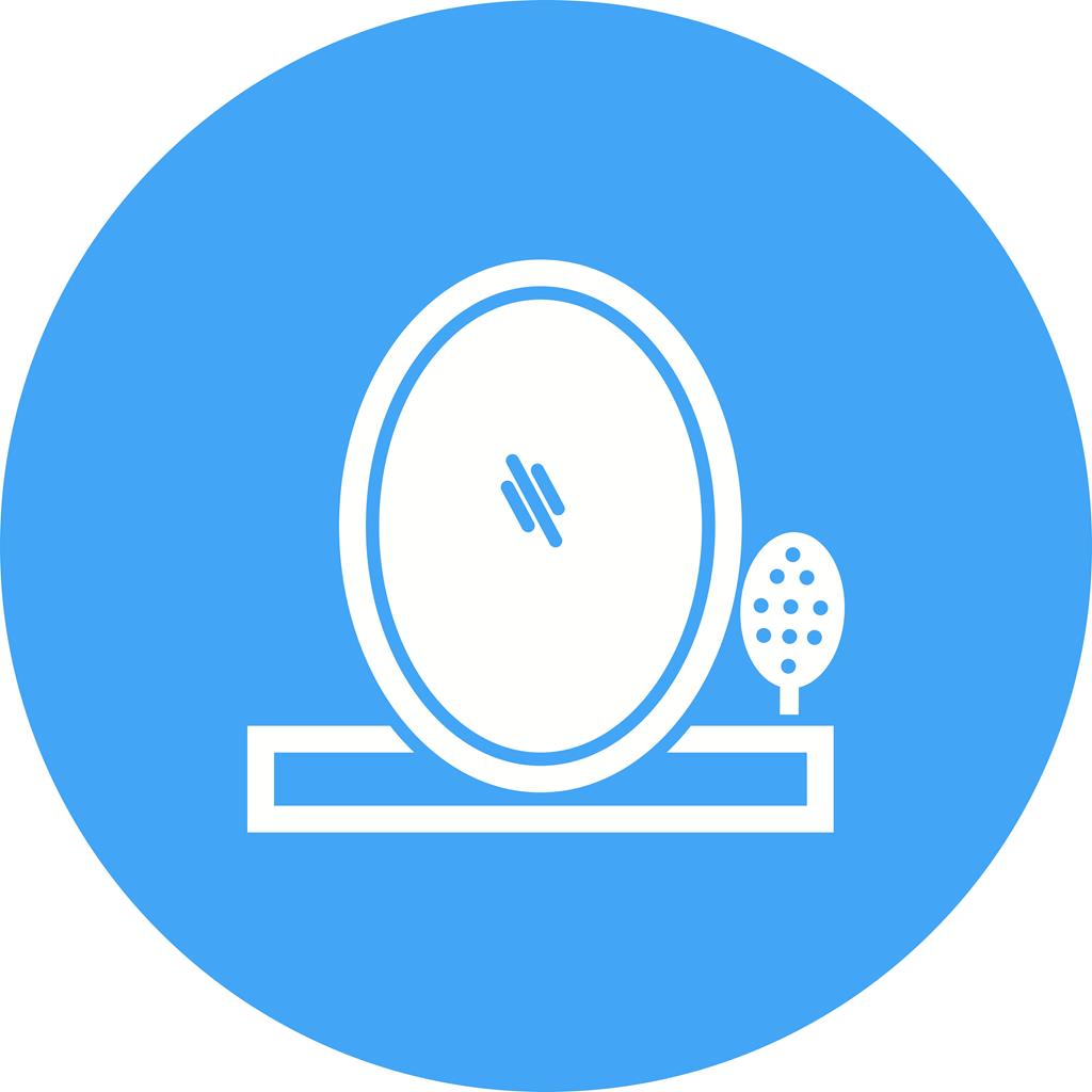 Brush and Mirror Flat Round Icon - IconBunny