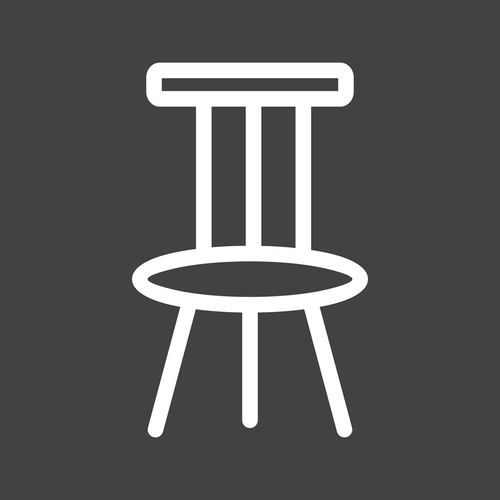 Chair Line Inverted Icon - IconBunny