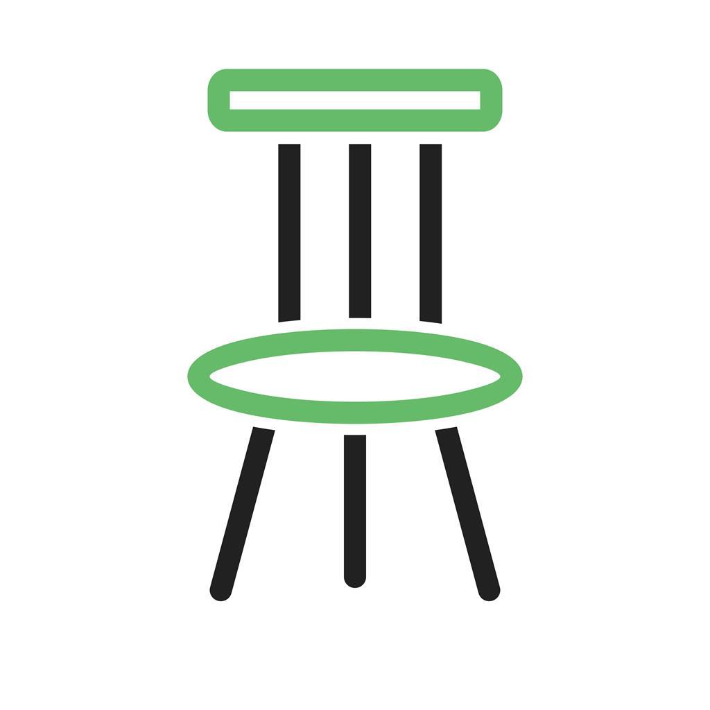 Chair Line Green Black Icon - IconBunny