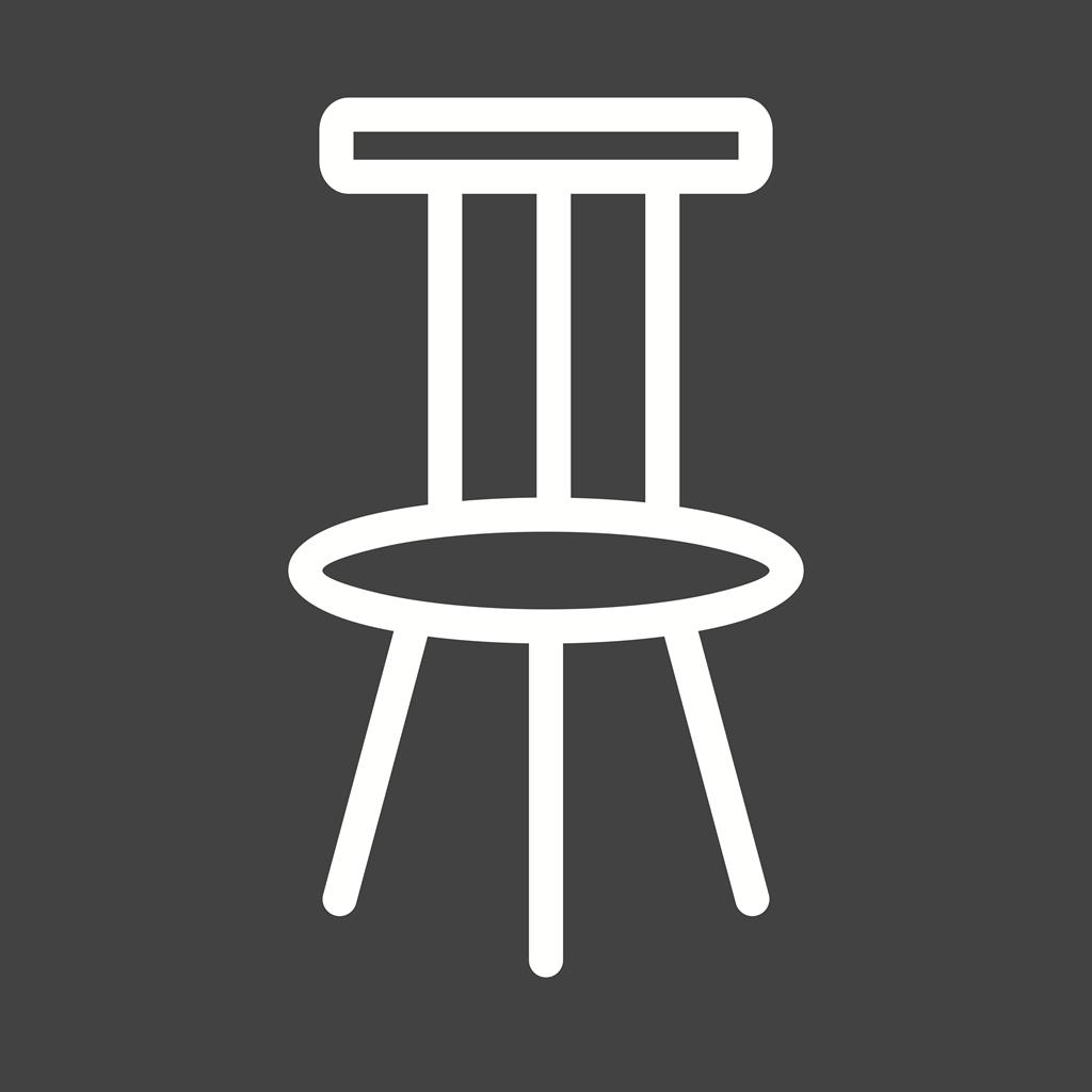 Chair Glyph Inverted Icon - IconBunny