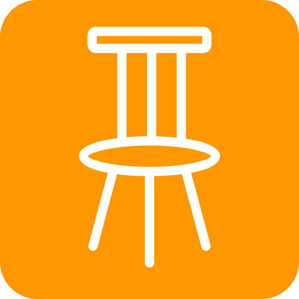 Chair Flat Round Corner Icon - IconBunny