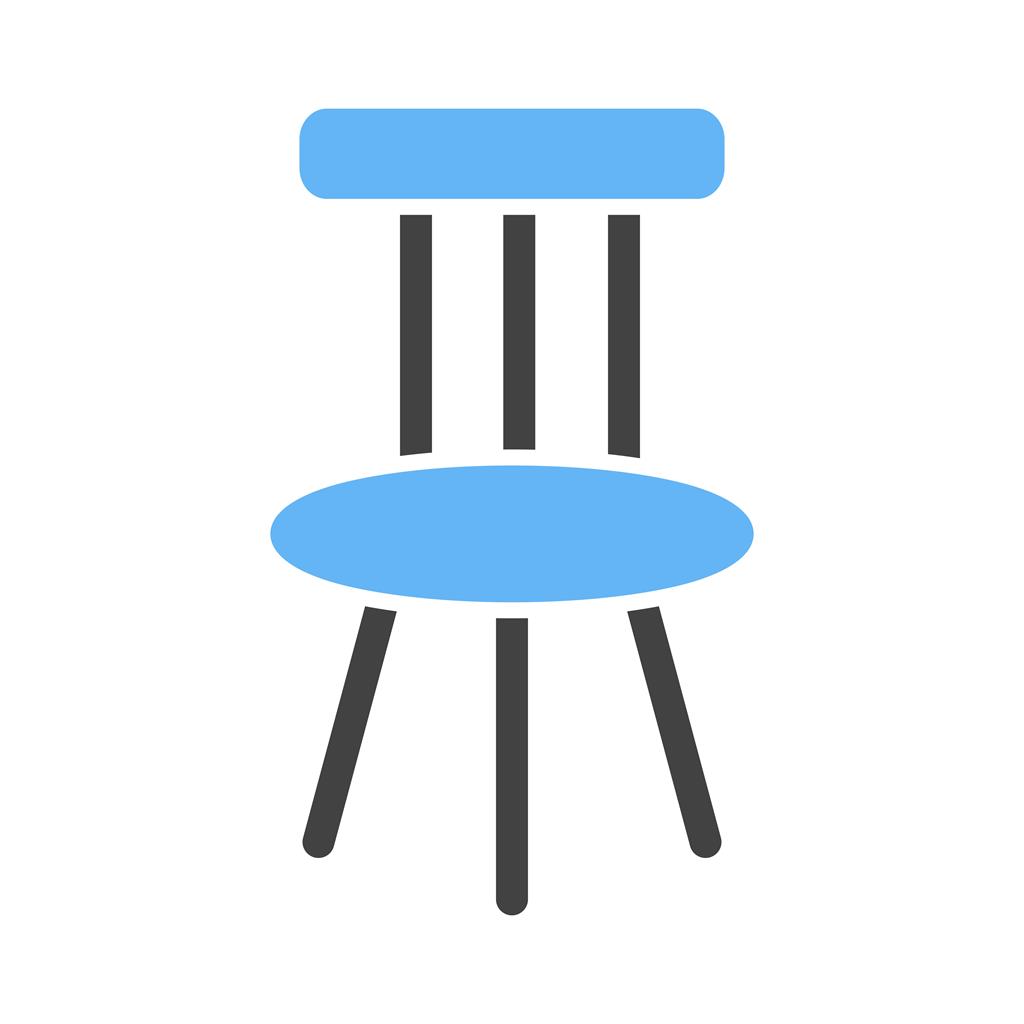 Chair Blue Black Icon - IconBunny