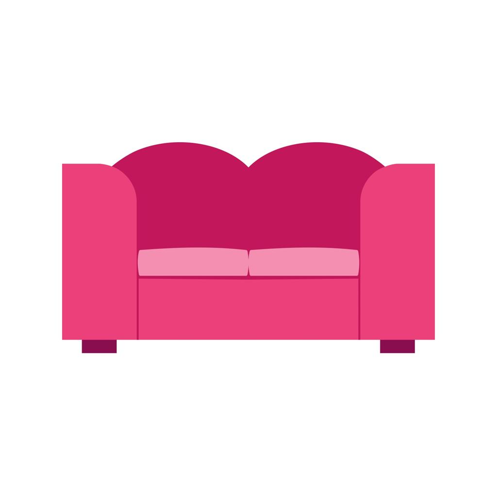 Sofa Flat Multicolor Icon - IconBunny