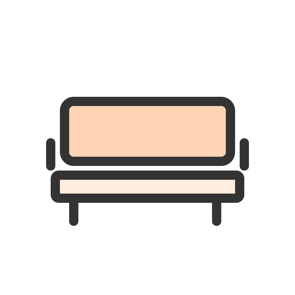 Sofa Line Filled Icon - IconBunny