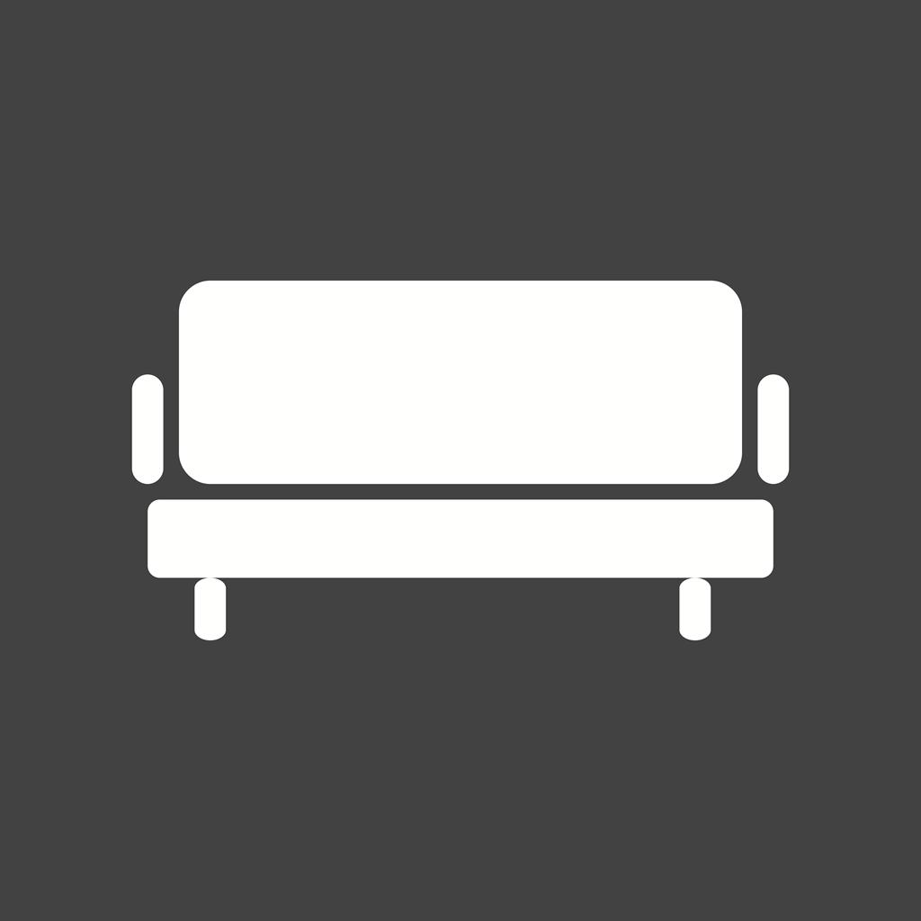 Sofa Glyph Inverted Icon - IconBunny