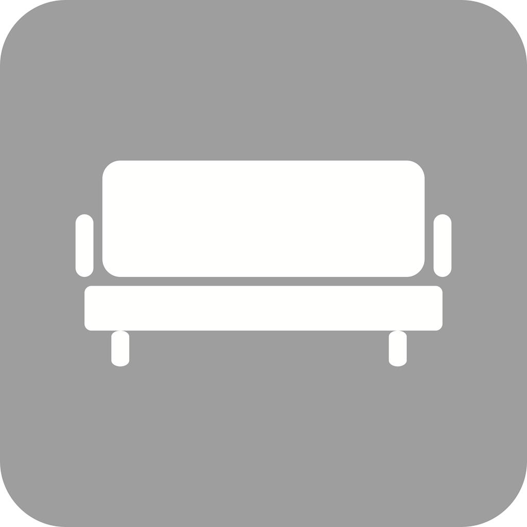 Sofa Flat Round Corner Icon - IconBunny