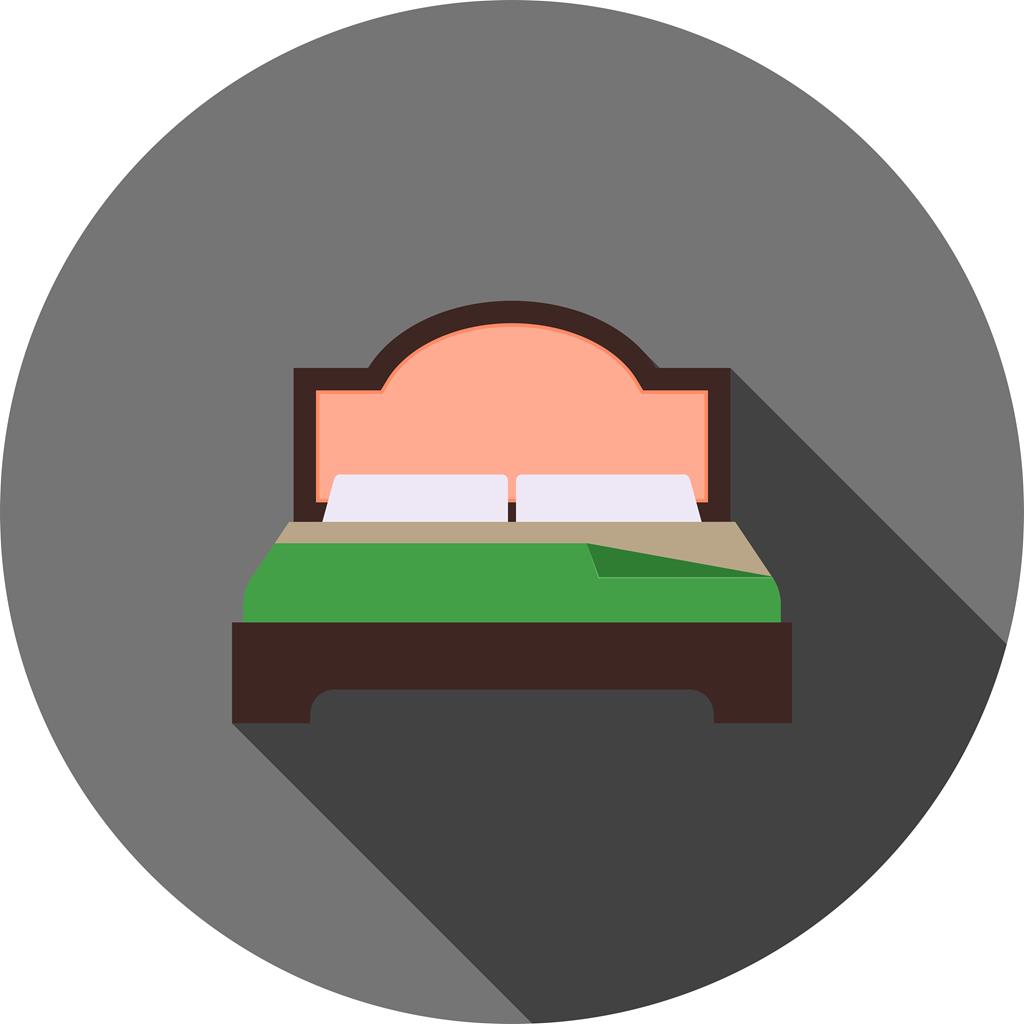 Bed Flat Shadowed Icon - IconBunny