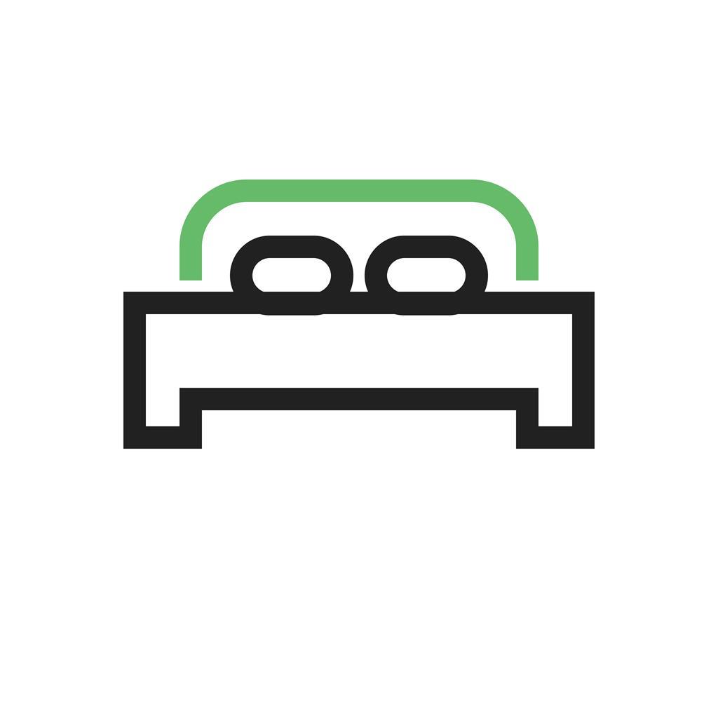 Bed Line Green Black Icon - IconBunny