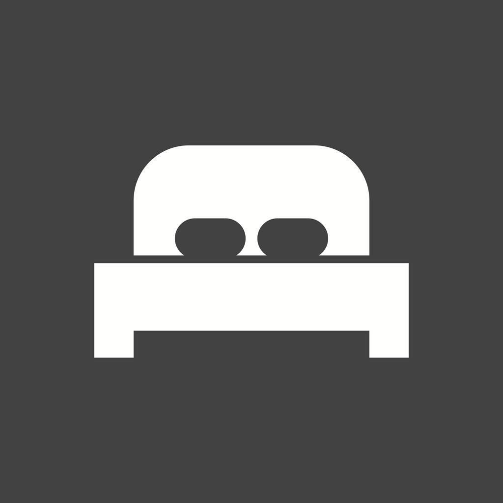 Bed Glyph Inverted Icon - IconBunny