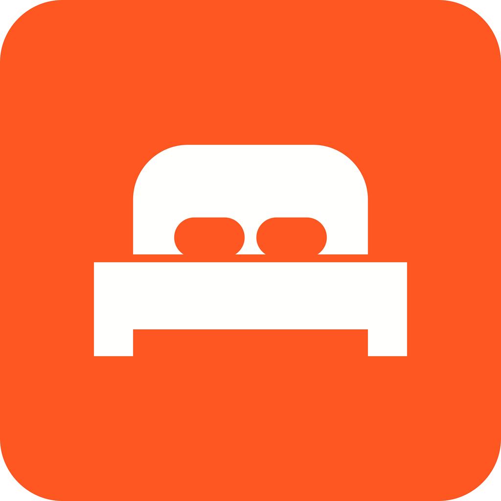 Bed Flat Round Corner Icon - IconBunny