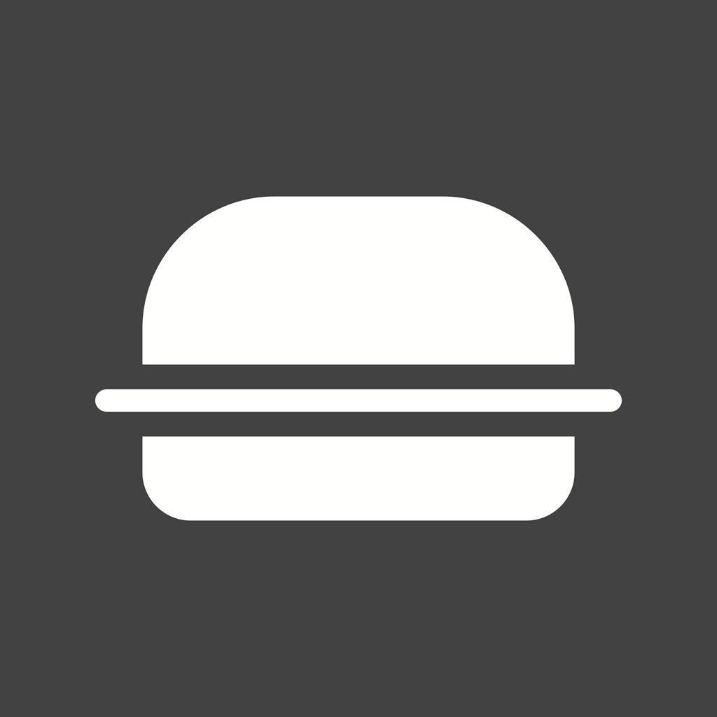 Burger Glyph Inverted Icon - IconBunny