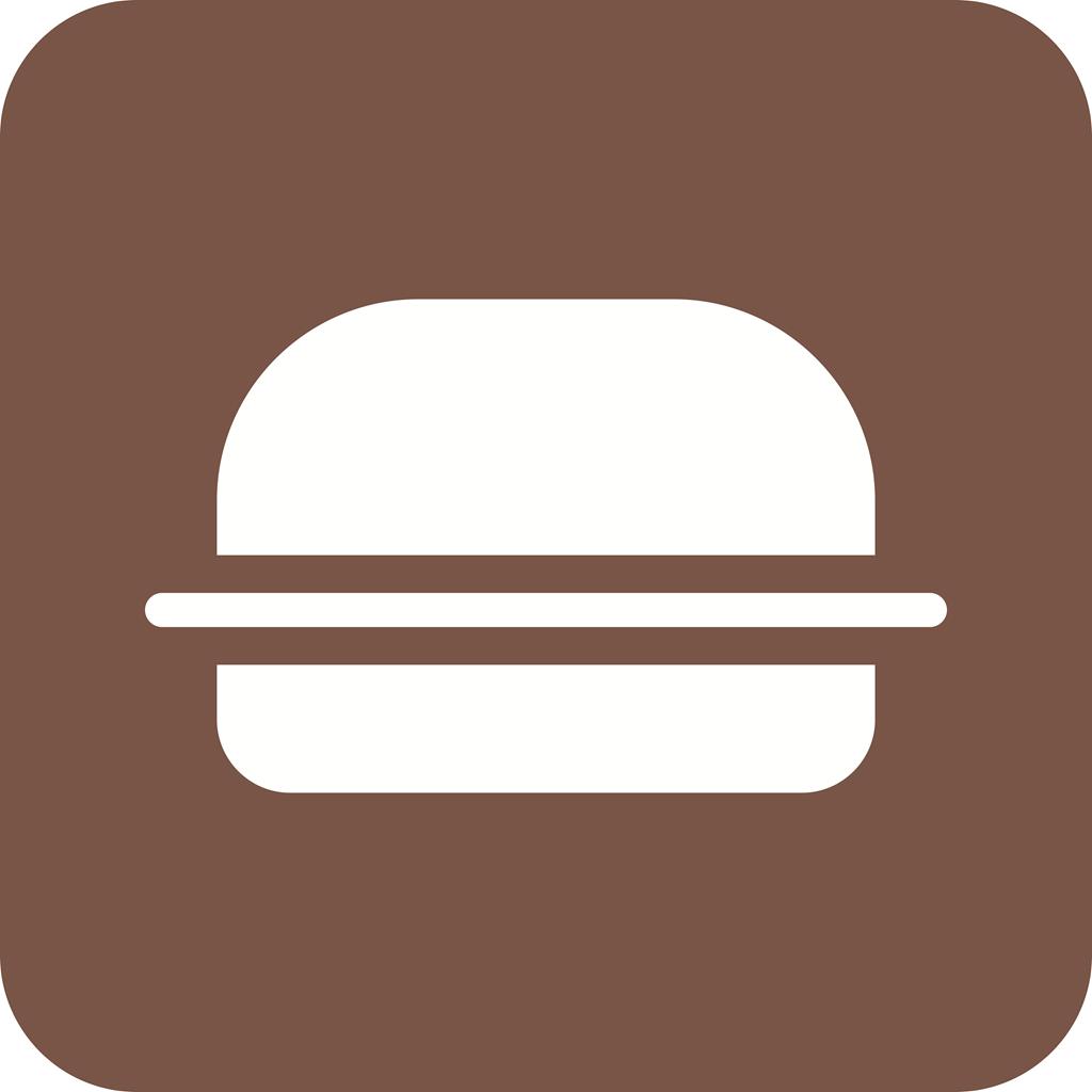 Burger Flat Round Corner Icon - IconBunny