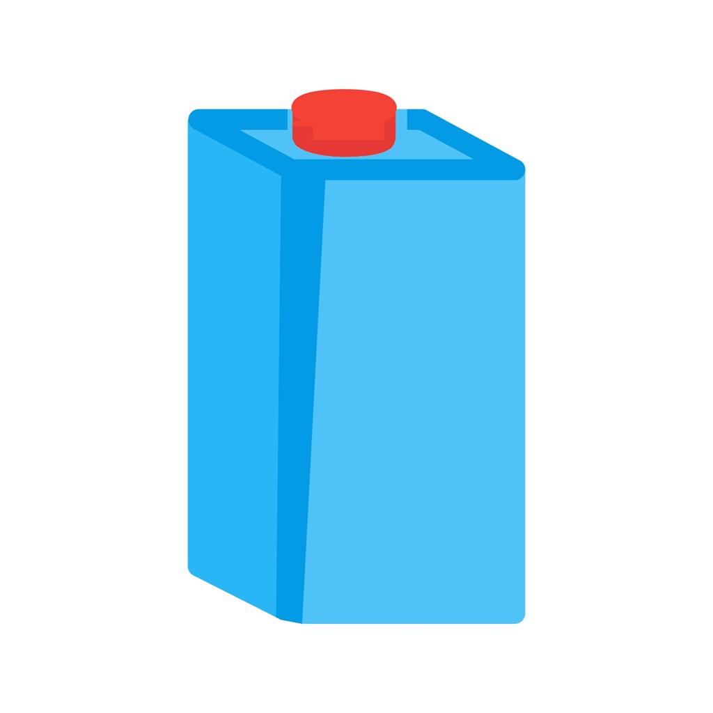 Milk Box Flat Multicolor Icon - IconBunny