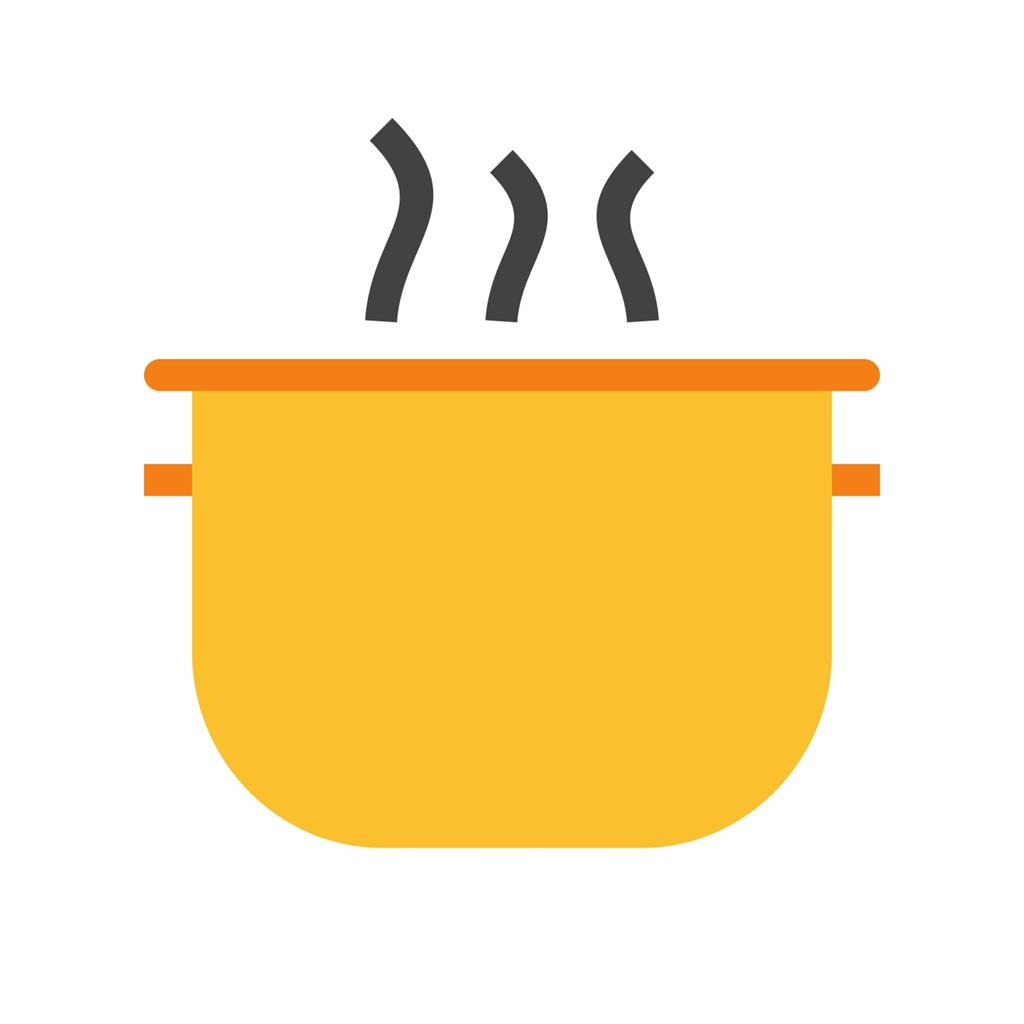 Cooking Pot Flat Multicolor Icon - IconBunny