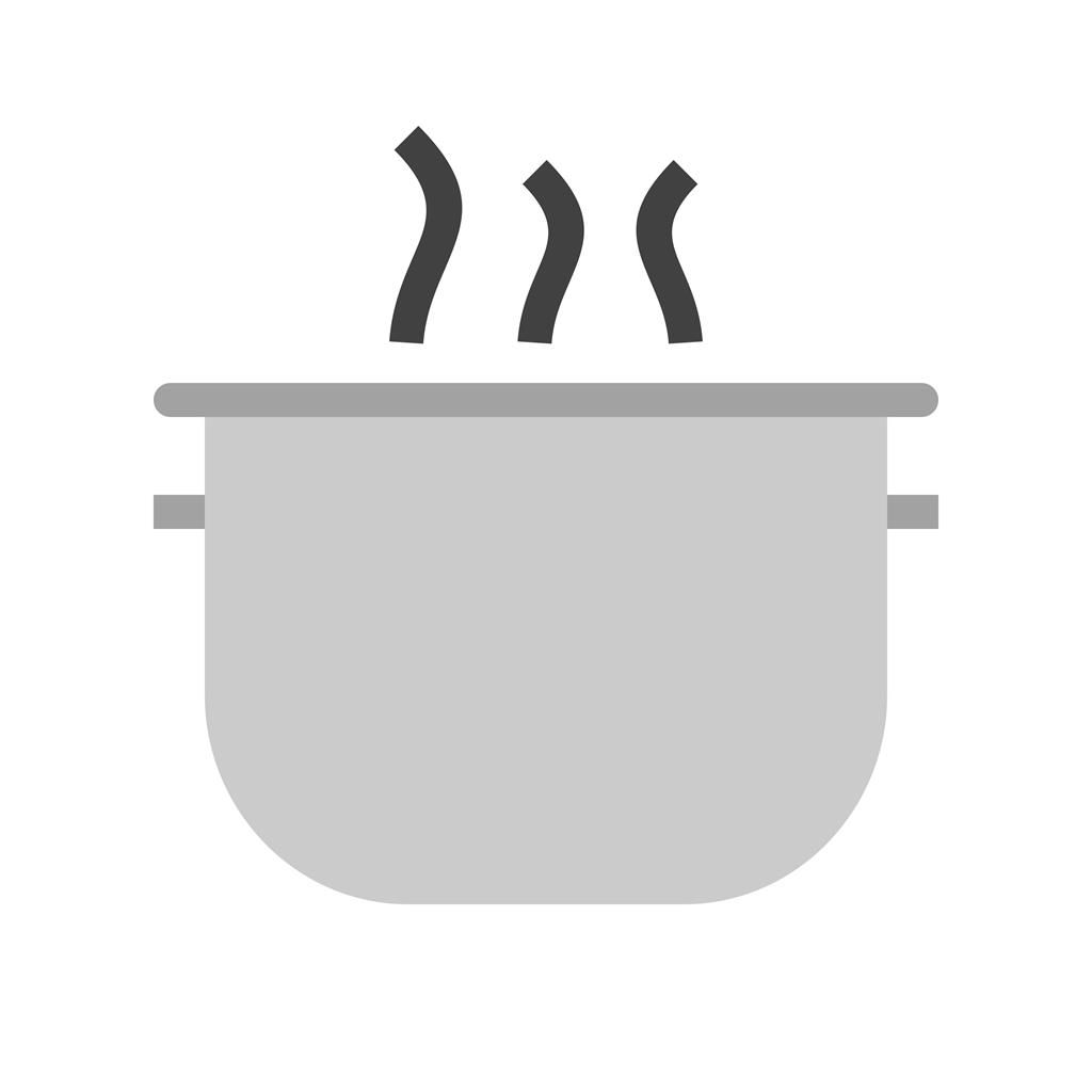 Cooking Pot Greyscale Icon - IconBunny