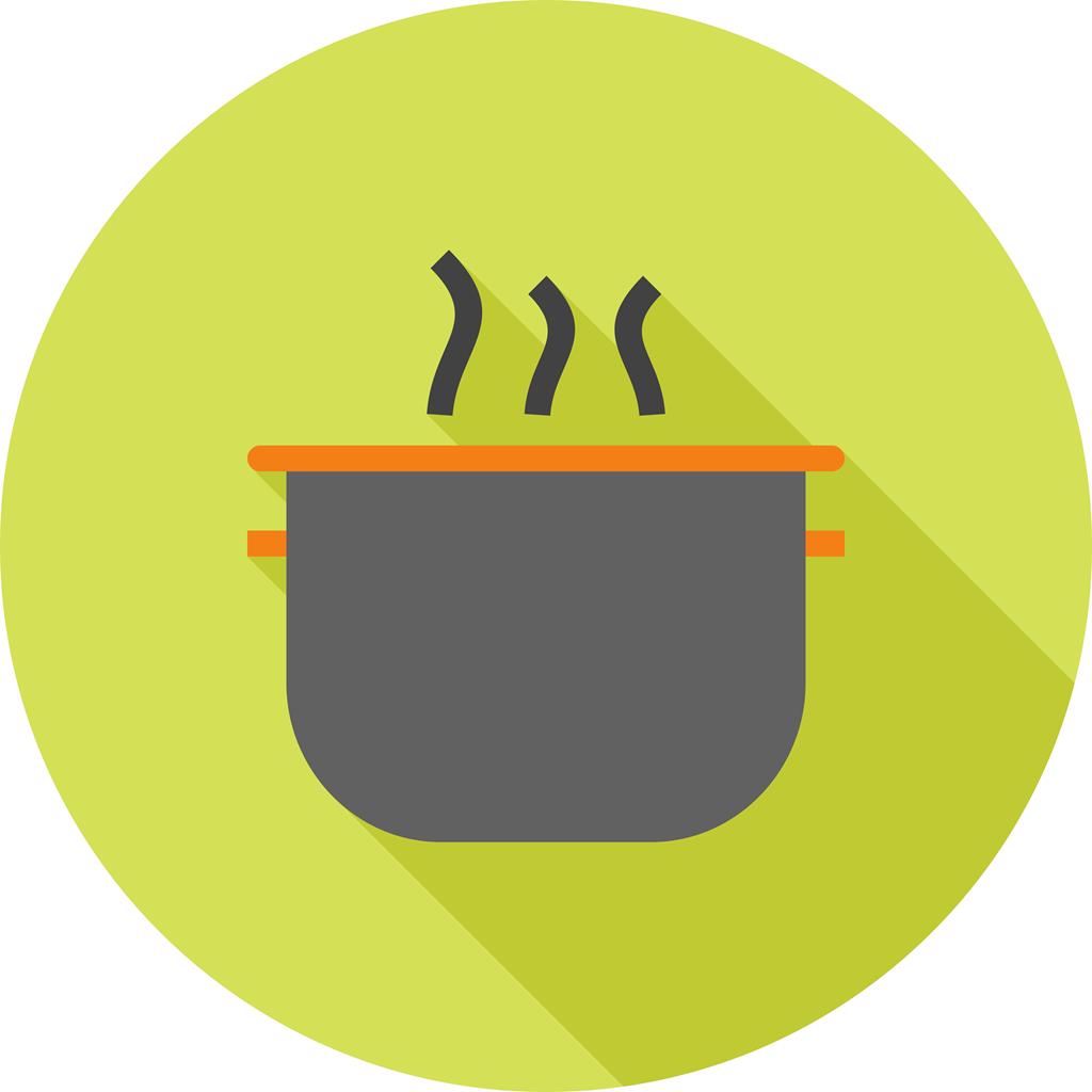 Cooking Pot Flat Shadowed Icon - IconBunny