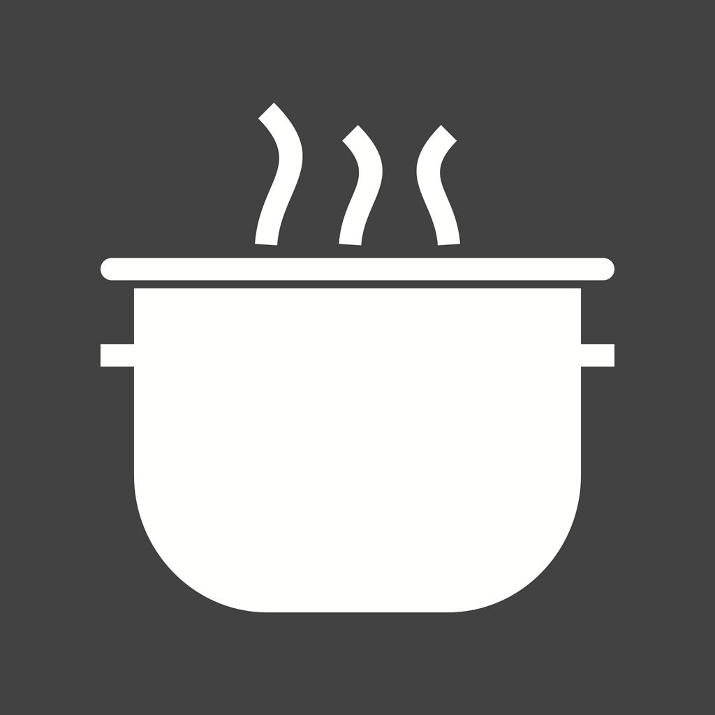 Cooking Pot Glyph Inverted Icon - IconBunny