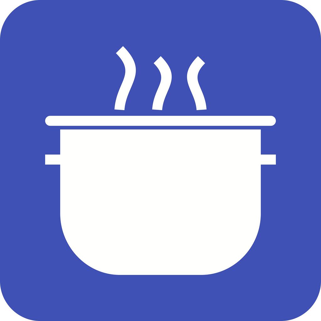 Cooking Pot Flat Round Corner Icon - IconBunny