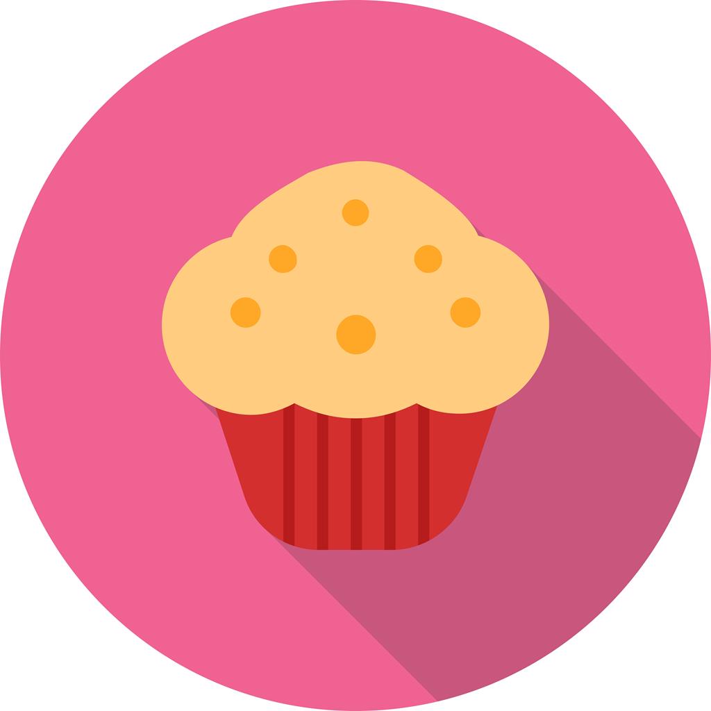 Cup Cake Flat Shadowed Icon - IconBunny
